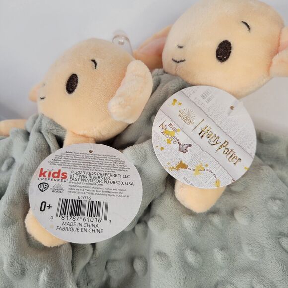 Lot 2 Harry Potter Dobby Plush Loveys Baby Security Blankets Toy Gray Satin Trim - Picture 8 of 9